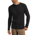 thumbnail image 2 of Club Room Sweater Mens 2XL Deep Black Cable Knit Cotton Long Sleeve Crew Neck, 2 of 4