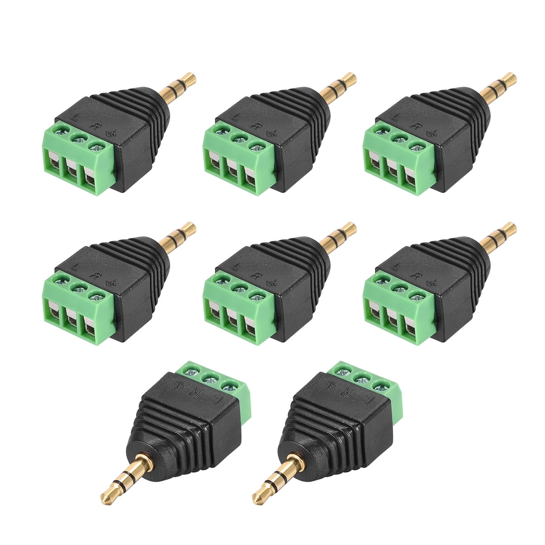 3.5mm 3 Pole Male to AV 3 Screw Terminal Audio Video Connector Adapter