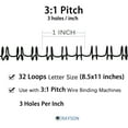 thumbnail image 4 of Rayson Double Loop Binding Wires 1/4 Inch - 3 to 1 Pitch Wire Binding Capacity 20 Sheets, 11 inch Length, 32-Loop Black Wire Ring Pack of 100 to Bind Reports and Projects, 4 of 4