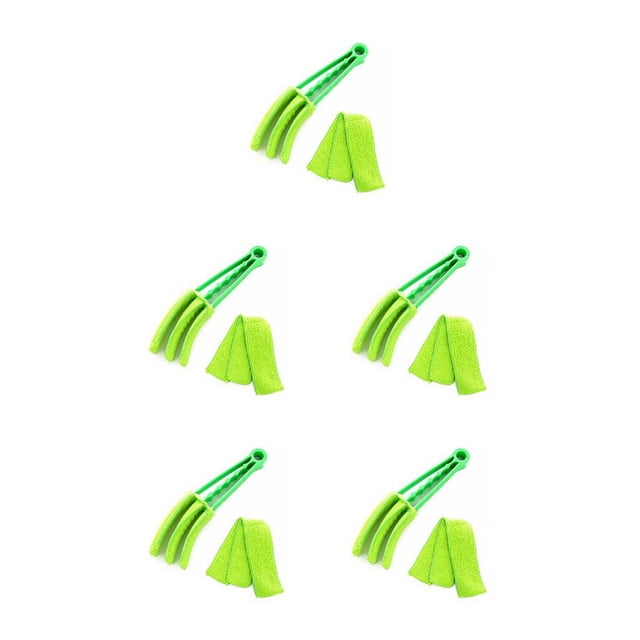 Naiovety Cepillo de limpieza de salida de aire acondicionado Cepillos extraíbles de mano portátiles Herramientas para el hogar de interior con Verde 5Conjunto