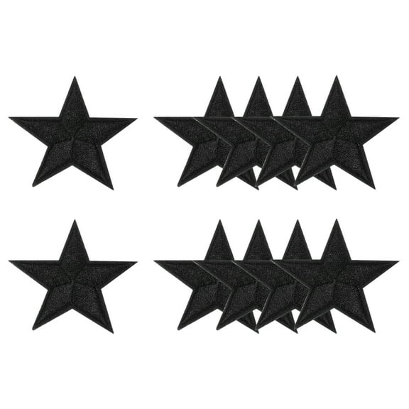 Uxcell Star Iron-on Patches Embroidered Sew Star Patch Appliques Repair Patches for Clothing Repair Backpack Shoes Decoration Black 1.6 in
