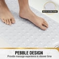 thumbnail image 4 of HITSLAM Extra Long Bathtub Mat-40x16 Non Slip Shower Mat with Drain Holes and Suction Cups,Machine Washable Bath Mat,Clear, 4 of 8