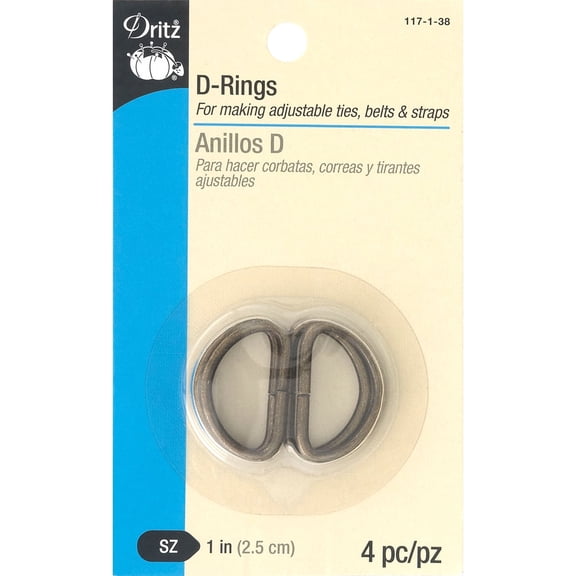Dritz Metal "d" Rings 1" 4/Pkg-Antique Brass