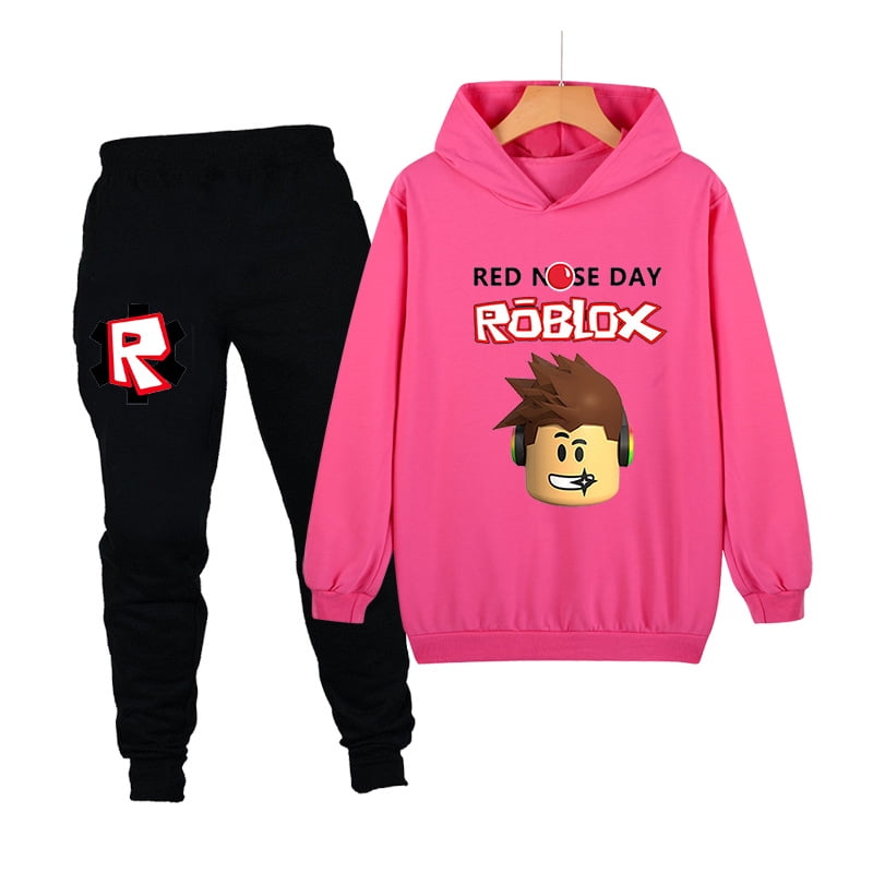Roblox Girls Boys Cartoon Hooded Tops T-shirt Kids Hoodie Casual Clothes Costume