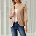 thumbnail image 5 of Winter Polyester Long Sleeve Cardigan for Women Yellow Leisure Solid Color Wide Neck Split Sleeves Weekend Women's Nine Quarter Casual Jacket Top M, 5 of 5