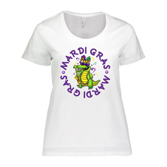 Inktastic Mardi Gras Party Alligator Women's Plus Size T-Shirt