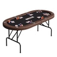 thumbnail image 2 of Qinaqin 8 Player Poker Mesa Plegable con Almacenamiento Bag 72" Te x as cm de Alturaoldem Casino Padded Rails & Cup Alturaolders Portátil Folding Game para Hogar o Sala, 2 of 8