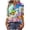 #189-Green, variant on Craaazy Women's Casual Printing 3/4 Sleeve Button V- Neck Pleated Fashionable Spring Summer Tops Gifts