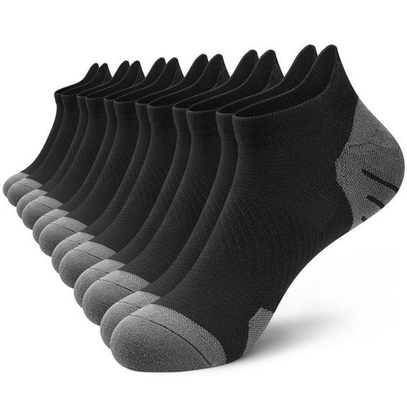 6 Pairs Ankle Compression Socks for Women, Cushioned Running Socks with Arch Support, Low Cut, Targeted Compression