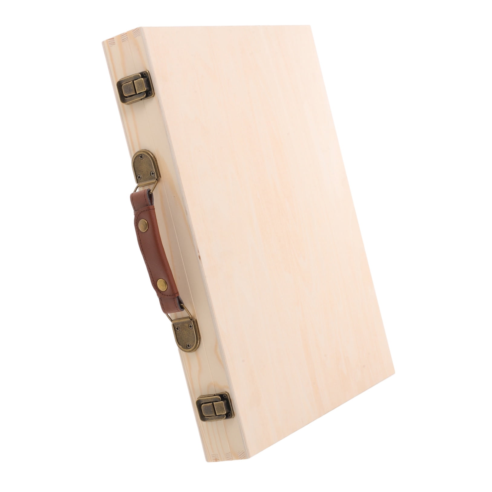 LOLIPPYY Beige Wooden Photo Storage Box with Lid for Scrapbooking and Desktop Decorative Use