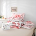 thumbnail image 5 of Homewish Dreamy Cartoon Bow Twin Bedding Sets 7-Piece, Light Coral Leopard Cheetah Print Bedding Comforter Set, Teens Kids Girls Women Reversible Sheet Sets, Breathable Home Decor, 5 of 7