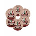 thumbnail image 7 of 13 Inch Round Placemats Set of 6, Red Christma Non Slip Heat Insulation PP Table Mats, Gnomes Truck Xmas Tree Snowflake Wooden Washable Place Mats for Kitchen Dining Party Table Decor, 7 of 7