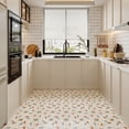 thumbnail image 4 of DEWOO 12''x12'' Peel and Stick Kitchen Backsplash Tiles Floral Cute Contact Paper Vintage Village Country Cottage Wallpaper Farmhouse Renter Friendly Geometry Heat & Water Resistant Kitchen Bedroom, 4 of 9