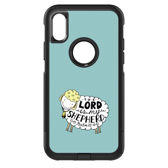 DistinctInk Custom SKIN / DECAL compatible with OtterBox Commuter for iPhone X / XS (5.8" Screen) - Psalm 23 - The Lord is My Shepherd
