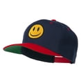 thumbnail image 2 of Smile Face Embroidered Two Tone Cap - Navy Red OSFM, 2 of 5