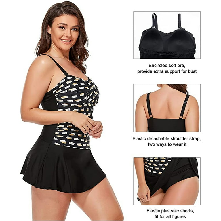 Plus Size Bathing Suits for Women One Piece Swimsuits Tummy Control Athletic  Training Swimwear 