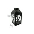 thumbnail image 2 of Mainstays Decorative Black Metal Pillar Candleholder Lantern, 14", Large, 2 of 7