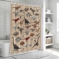 thumbnail image 6 of Retro Dinosaurs Bathroom Shower Curtains with 12 Hooks Waterproof Shower Curtain for Stalls and Bathtubs Vintage Primitive Wild Animals Brown Decorative Bathroom Privacy Curtain 36x78 Inches, 6 of 9