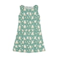 thumbnail image 3 of LTTVQM Girls Dresses Easter 2026 Egg Rabbit Print Funny Sleeveless Sundresses Comfy Crew Neck Midi Dress Lightweight A-Line Dresses Light Green 7-8 Years, 3 of 5