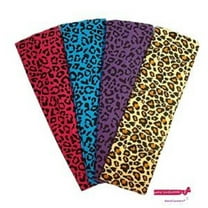 Kenz Laurenz Cotton Headbands 4 Soft Stretch Headband Sweat Absorbent Elastic Head Bands Cheetah Set