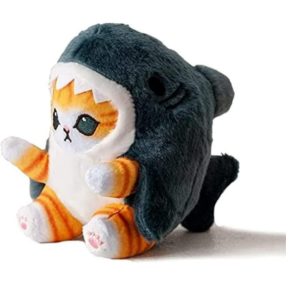 Jouet en Peluche Chat Requin Mignon, Peluche Requin Visage de Chat 8 Pieds', Poupée en Peluche Animal, Coussin Chat Requin Doux Kawaii pour Cadeau d'Anniversaire Garçons et Filles (Bleu)