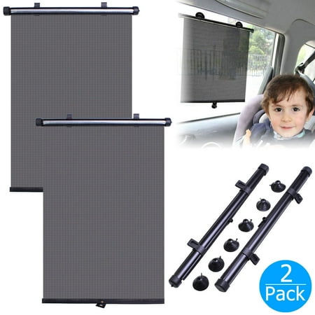 Auto Window Shade Car Sun Window Shade, 2-pack Car Premium Suction Cups Universal Auto Windows Protector Shades for Baby, Kids, Pets ()