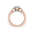 thumbnail image 2 of 0.80 Ct Brilliant Oval Cut Genuine Diamond Sparkle Three Stone Engagement Ring for Women Solid 14K Rose Gold Size 6.5, 2 of 7