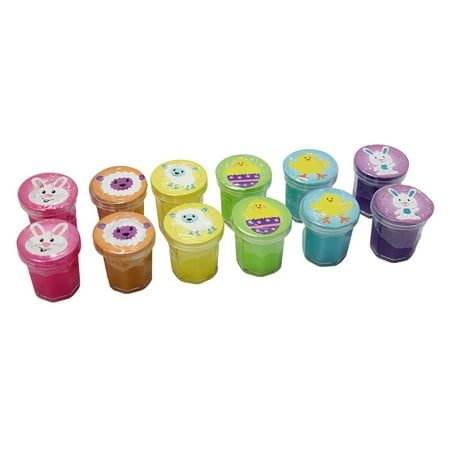 - 12 Mini Easter Slime - Perfect for Egg Hunt - Party Favors - Easter Gift - Bulk 1 Dozen