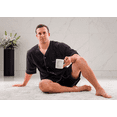 thumbnail image 2 of Up2date Fashion Men's Woven Short Sleeves Pajama Set with Shorts Lightweight Loungerwear, 2 of 6