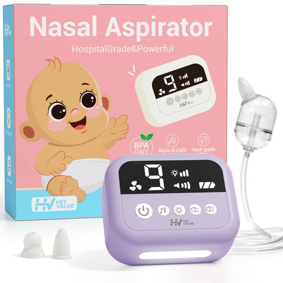 Aspirador nasal HEYVALUE de 9 niveles de succión con luz nocturna