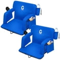 thumbnail image 2 of EuKer 2 Pack Stadium Seats for Bleachers, 20.5" Portable Folding Stadium Chairs with 6-Position Adjustment and Cup Holder, Blue, 2 of 8