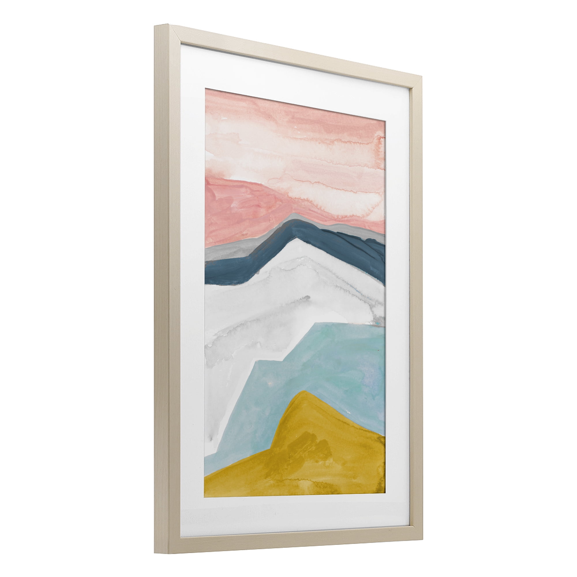 Stupell Industries Pastel Geometric Mountains Birch Framed Print Under Glass, design by B. Danelle
