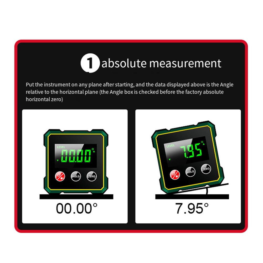 Type-c Rechargeable Level with Magnetic Base & LCD Display