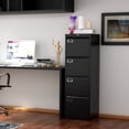 thumbnail image 2 of STANI 4 Drawer File Cabinet with Lock, Black Vertical Metal Filing Cabinets Home Office Storage File Cabinet for Hanging Files Folders Letter/Legal/A4 Size, 2 of 8