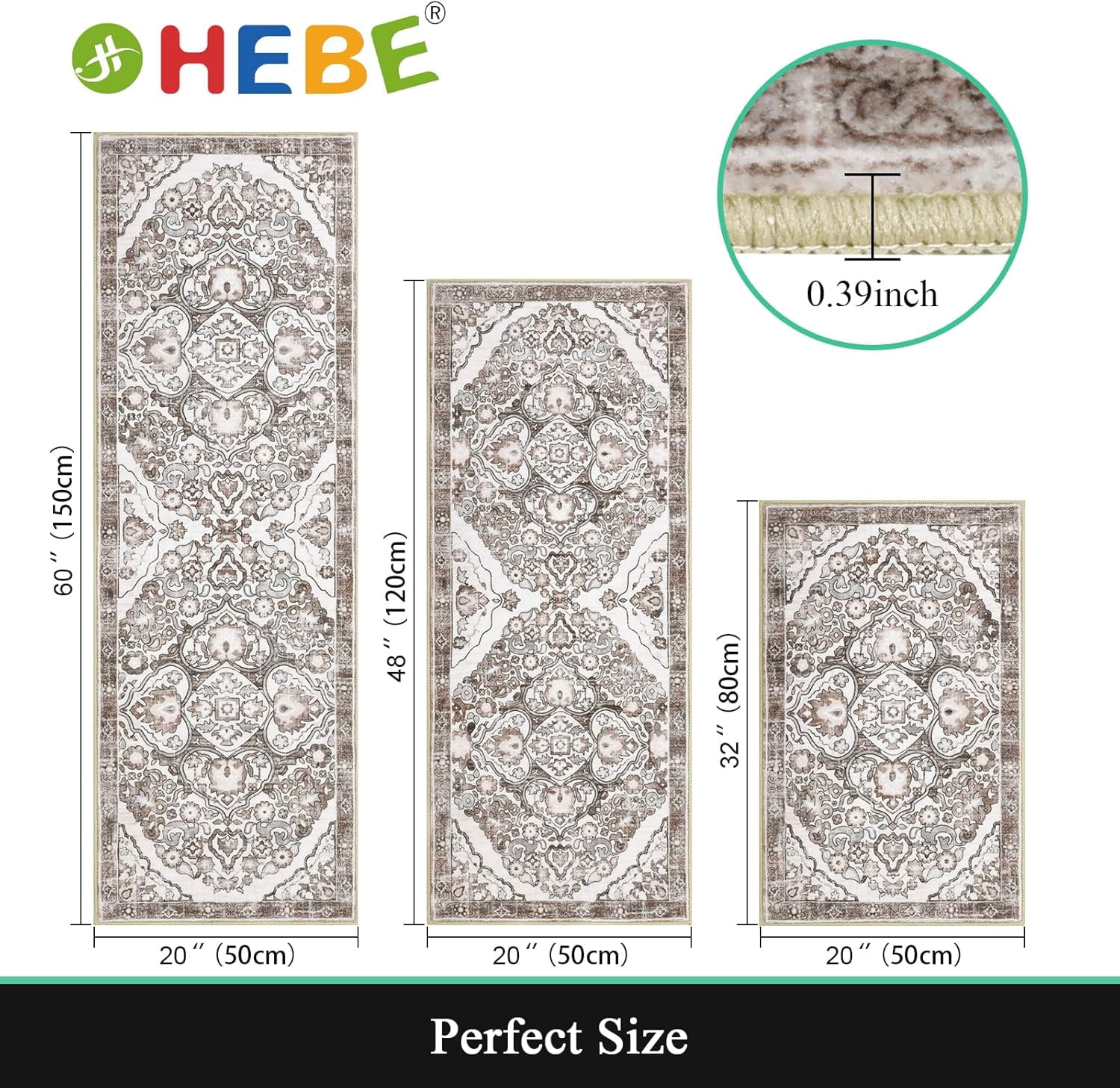 Farmhouse Kitchen Rugs Sets of 3 Non Slip Washable Kitchen Rugs and Mats Boho Kitchen Mats for Floor Kitchen Runner Rug Kitchen Carpet Rug Runner for Hallways Kitchen Laundry