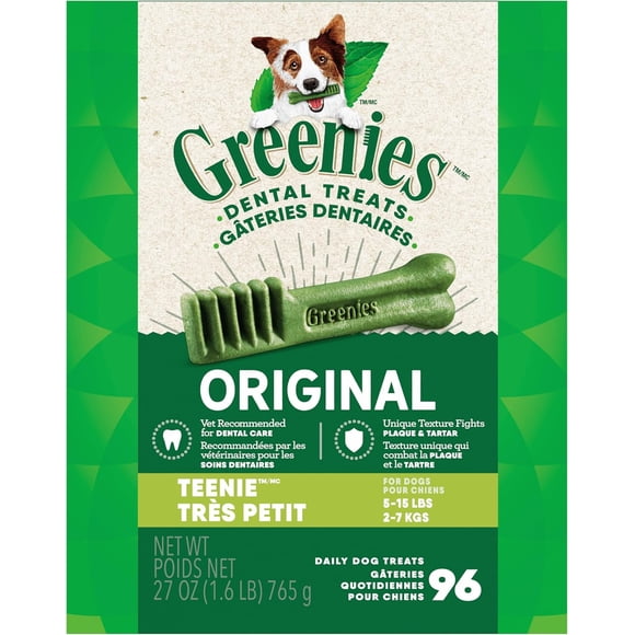Gâteries dentaires naturelles pour chiens adultes GREENIES Original format TEENIE
