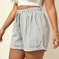 thumbnail image 5 of Asxite Plus Size Womens Pajamas Pants High Waist Drawstring Elastic Waist Solid Cuffed Summer Sleepwear, 5 of 5