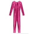 thumbnail image 5 of YONGHS Women's Shiny Holographic Unitard Costume Suits Bodysuits Catsuits Hot Pink 3XL, 5 of 7