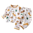 thumbnail image 5 of Ccpelsie Toddler Boys and Girls Outfit Set Spring Summer Pjs for Kids Casual Clothes Sleepwear Long Sets(Orange,1-2 Years), 5 of 5
