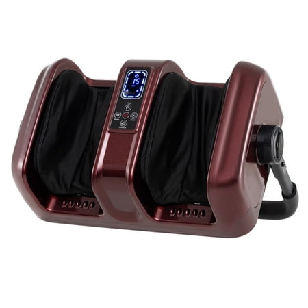 SUGIFT Foot and Calf Massager with Heat, Shiatsu Deep Kneading Rolling Electric Leg Massager, Adjustable Settings and Timer for Home Relaxation and Muscle Recovery, Red