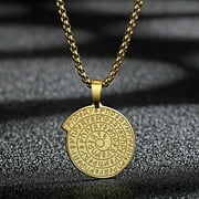 Stainless Steel Viking Settlement Rune Amulet Necklace Pendants Slavic Jewelry Calendar Celtic Necklace