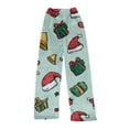 thumbnail image 5 of Women's Casual Fashion Christmas Printed Flannel Pants Pajama Pants with Merry Christmas Print, Home Sleepwear, Comfortable and Warm Winter Bottoms with Drawstring Waist, Sky Blue, S, 5 of 6