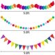 thumbnail image 4 of Juego de decoraciones para fiestas de abanico de papel de Fiesta de 35 piezas: banderines con pompones del Cinco de Mayo, guirnalda de banderines, suministros de decoración con remolinos colgantes (mu, 4 of 9