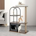 thumbnail image 4 of Costway 47" Large Cat Tree Tower with Top Perch Cat Bed Cat Condo Scratching Posts Indoor Black, 4 of 10