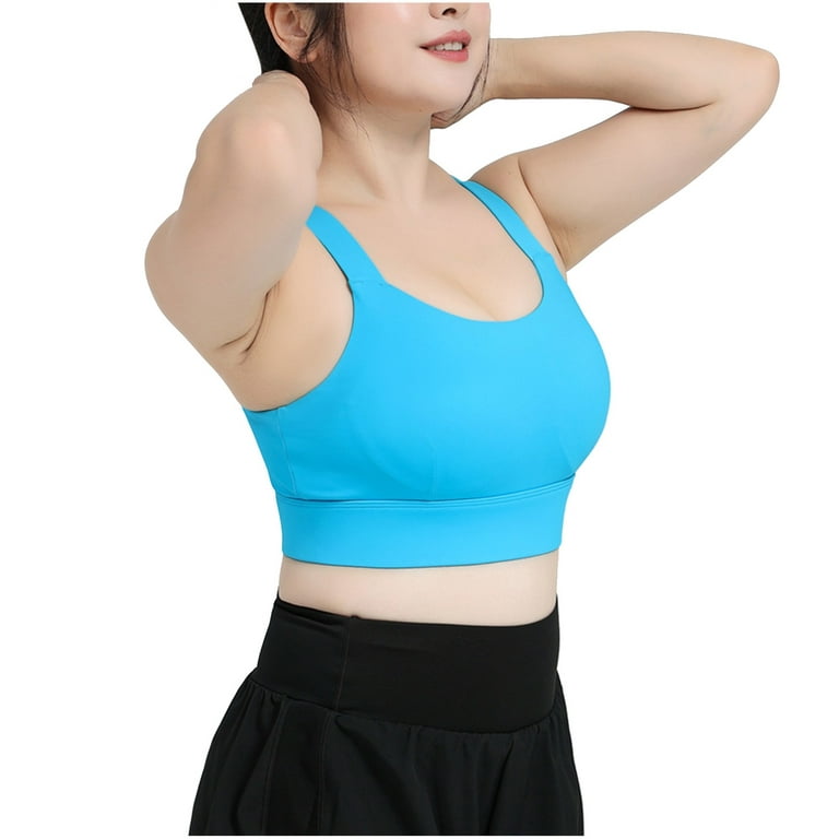 Oalirro Sports Bras for Women Women's Double Buckle Fitness Vest High  Strength Shockproof Sports Underwear Anti-sagging Large Chest Show Small Bra  