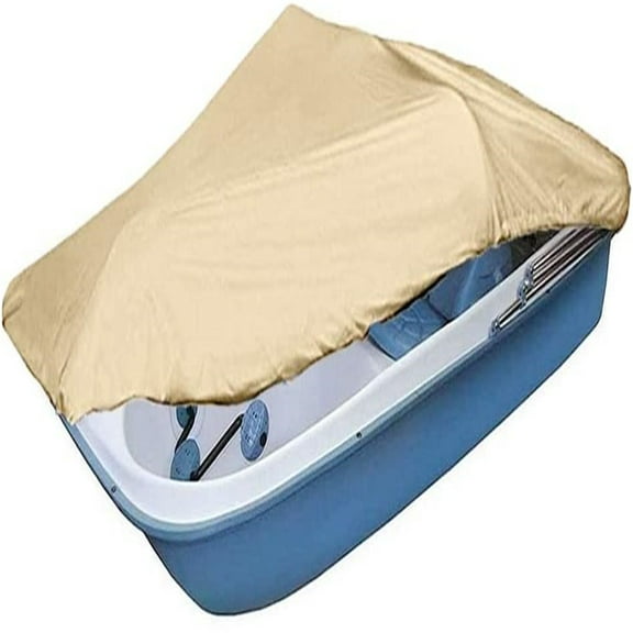 Boat Cover Heavy-Duty Boat Cover Waterproof Fit for 3 to 5 Person Pedal Boat 420D Dustproof, Kahki