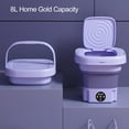 thumbnail image 2 of 1 Set 8L Washing Machine Blue Light Drain Basket Intelligent Imitation Hand Washing 3 Levels Timing Vibration Wave US Plug Folding Laundry Tub Home Supply, 2 of 8