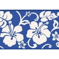 thumbnail image 1 of Papier Peint Floral Moderne Abstrait Bord Blanc sur Fond Bleu, Rouleau 15' x 6'', 1 of 3