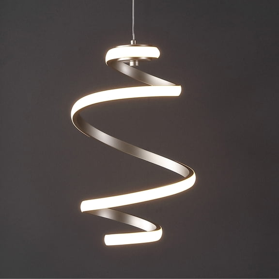 JONATHAN Y Whirl 11" 1-Light Modern Minimalist Aluminum/Iron Abstract Integrated LED Pendant, Silver