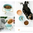 thumbnail image 3 of Anti Vomiting Easy Cleaning Neck Protect with Bracket Ceramic Material Slope Design Cat Feeding Bowl Dog Drinking Dish Pet Accessories Cat Bowl ORANGE L WITH BRACKET, 3 of 8